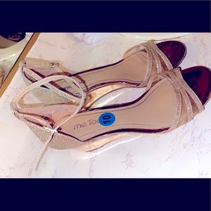 Glittery champagne colored wedges